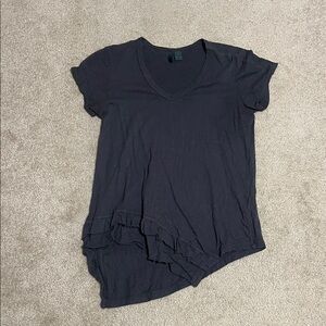 Anthropologie Dark Gray V-Neck Women's Top